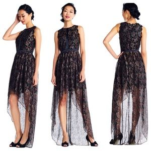 NWOT Adrianna Papell High Low Floral Lace Dress